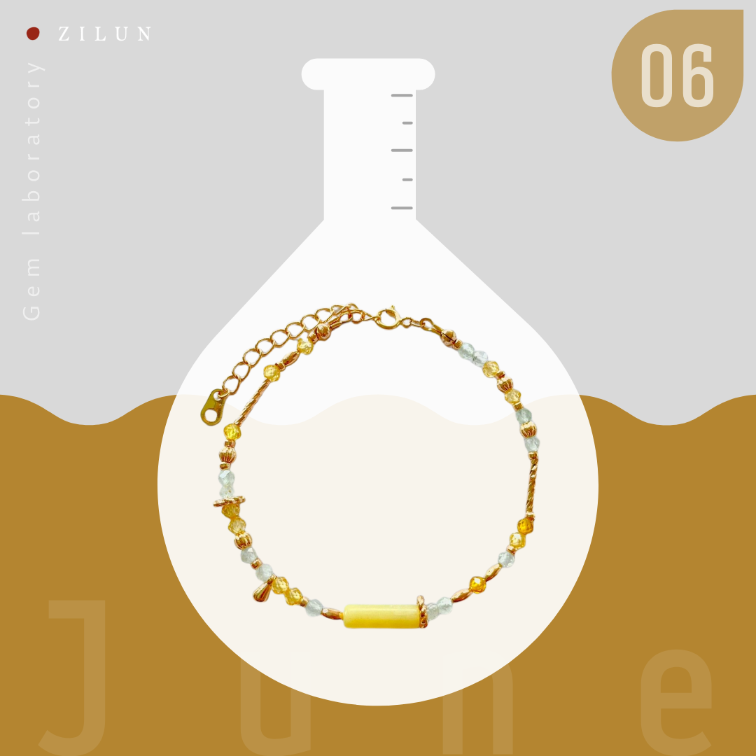 |六月|夏日東岸金針花 • 寶石實驗室 • 手鍊 • 美國14K注金 • 14kgf