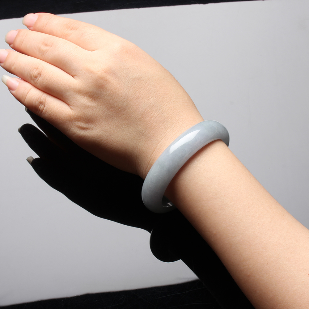 【雅紅珠寶】天然冰糯種全滿鬱金香紫翡翠玉鐲-#18-冰肌瑩徹-B0109