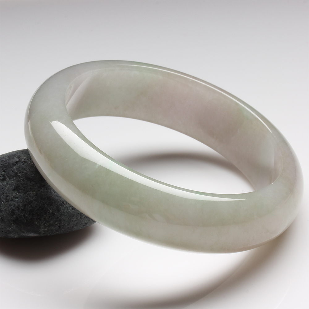 【雅紅珠寶】天然春帶彩冰糯種翡翠玉鐲-寬版-#18.5-露紅煙紫-B0045