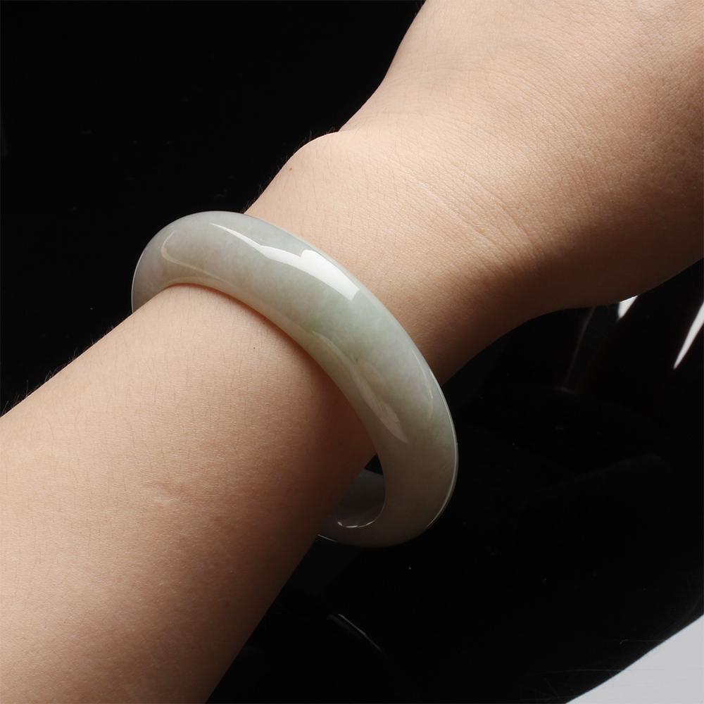 【雅紅珠寶】天然春帶彩冰糯種翡翠玉鐲-寬版-#18.5-露紅煙紫-B0045