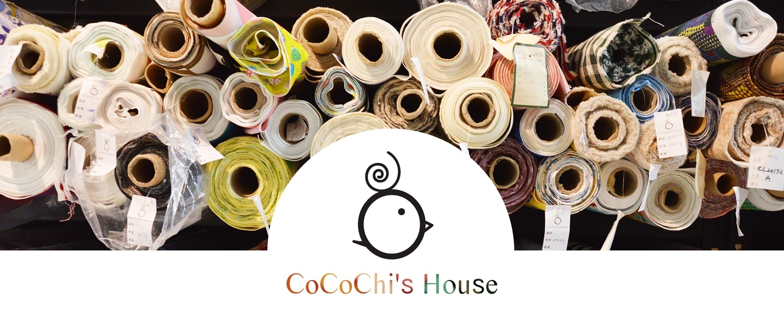 咕咕雞的活力布坊logo與布捲