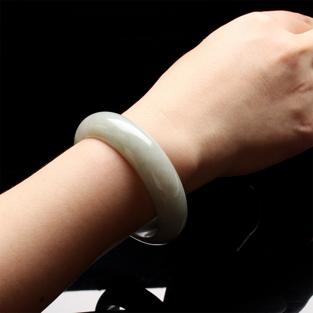 【雅紅珠寶】天然春帶彩冰糯種翡翠手鐲-寬版-#19-落霞微醺-B0027