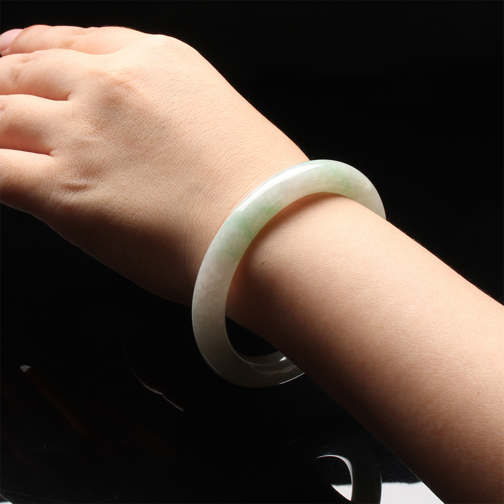 【雅紅珠寶】天然冰糯種春帶彩翡翠手鐲-#18-垂柳依依-B0043