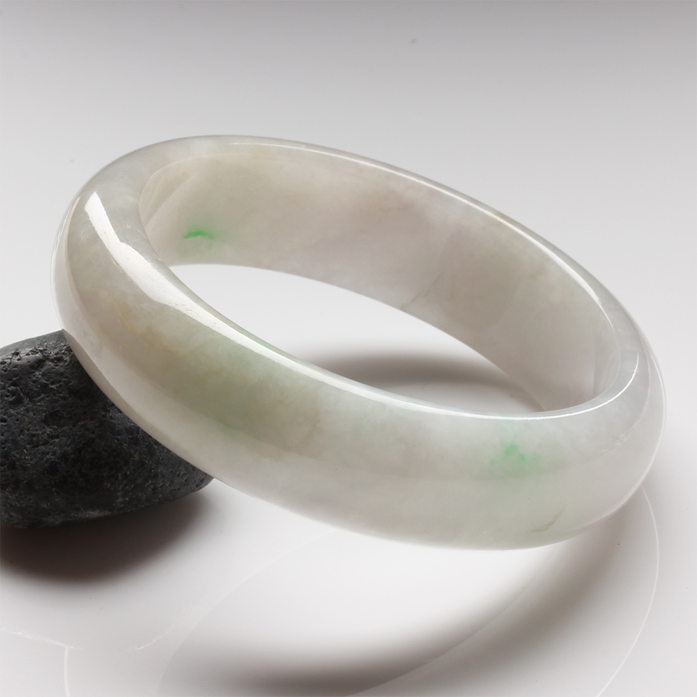 【雅紅珠寶】天然春帶彩冰糯種翡翠手鐲-寬版-#19-暗香疏影-B0021