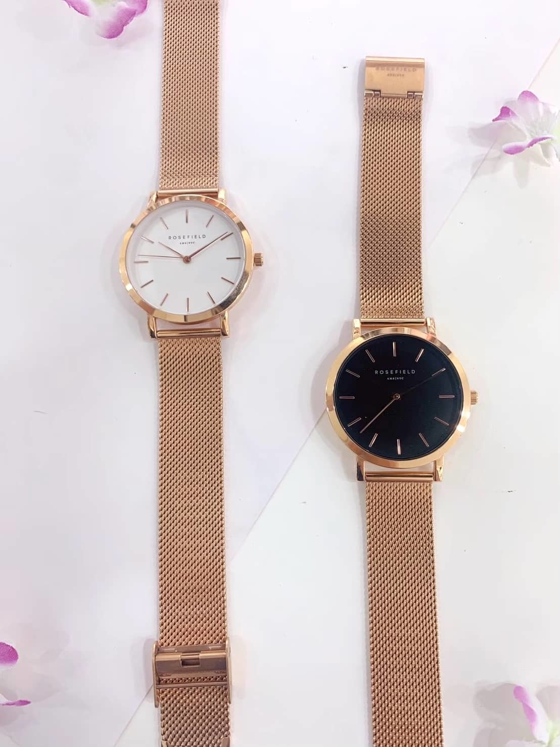 【ROSEFIELD】歐風玫瑰金色質感腕錶 MBR-B45（黑色） / MWR-M42（白色）現代鐘錶