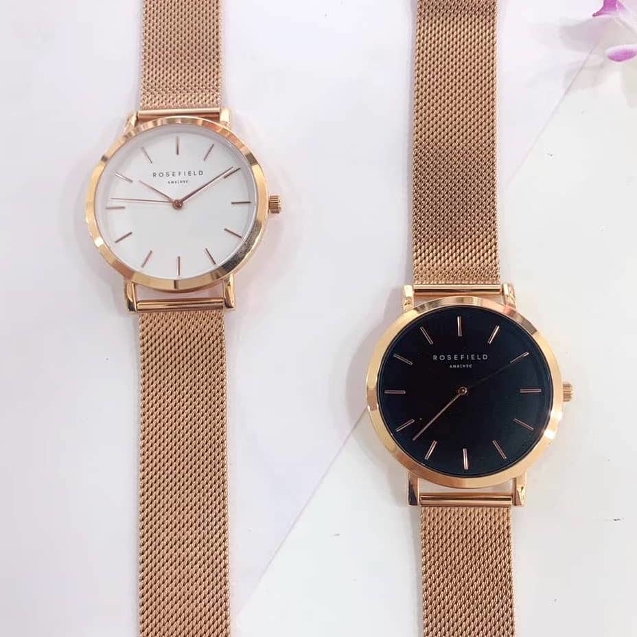 【ROSEFIELD】歐風玫瑰金色質感腕錶 MBR-B45（黑色） / MWR-M42（白色）現代鐘錶