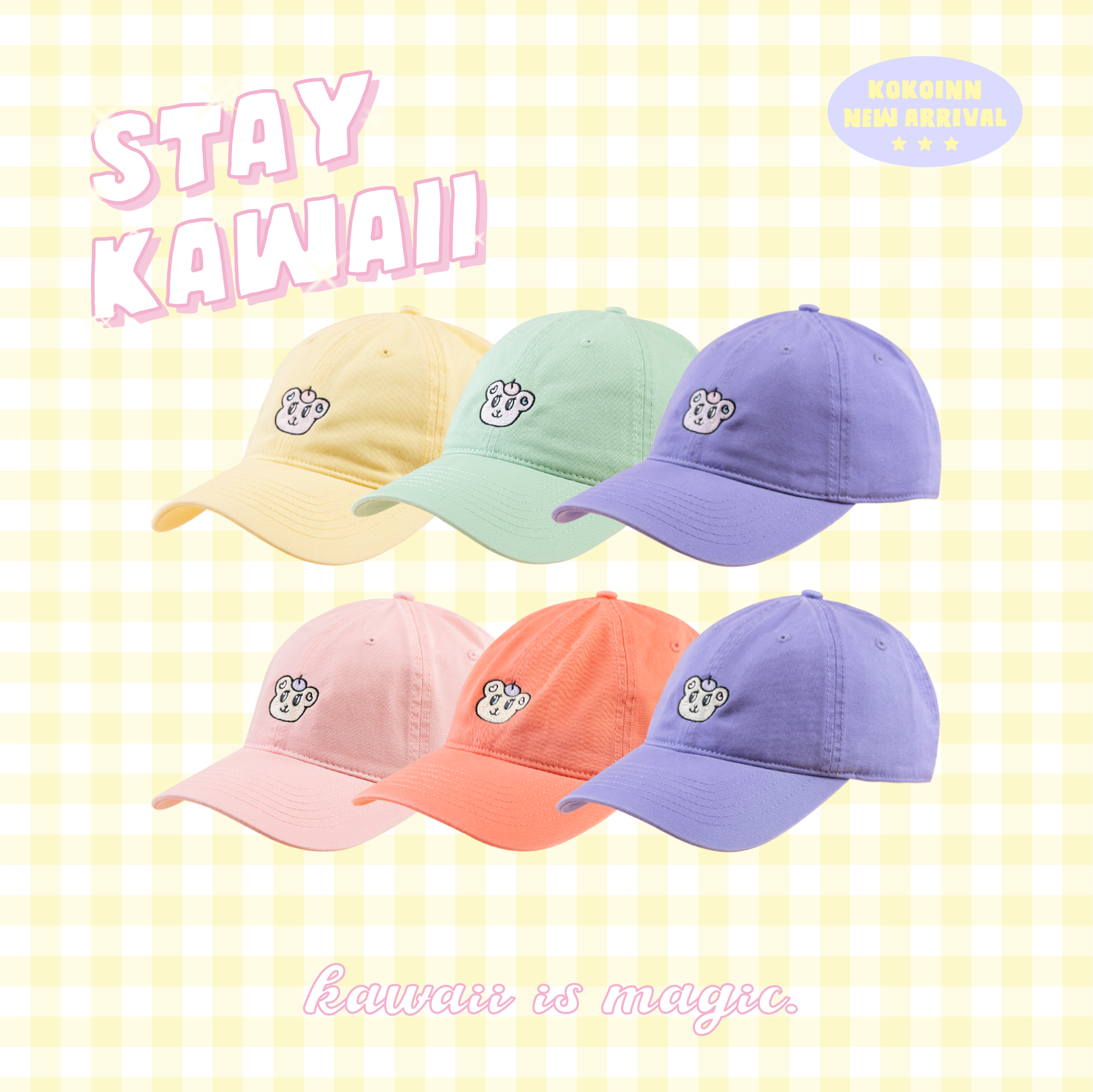 こ♡こ Stay Kawaii 刺繡經典老帽