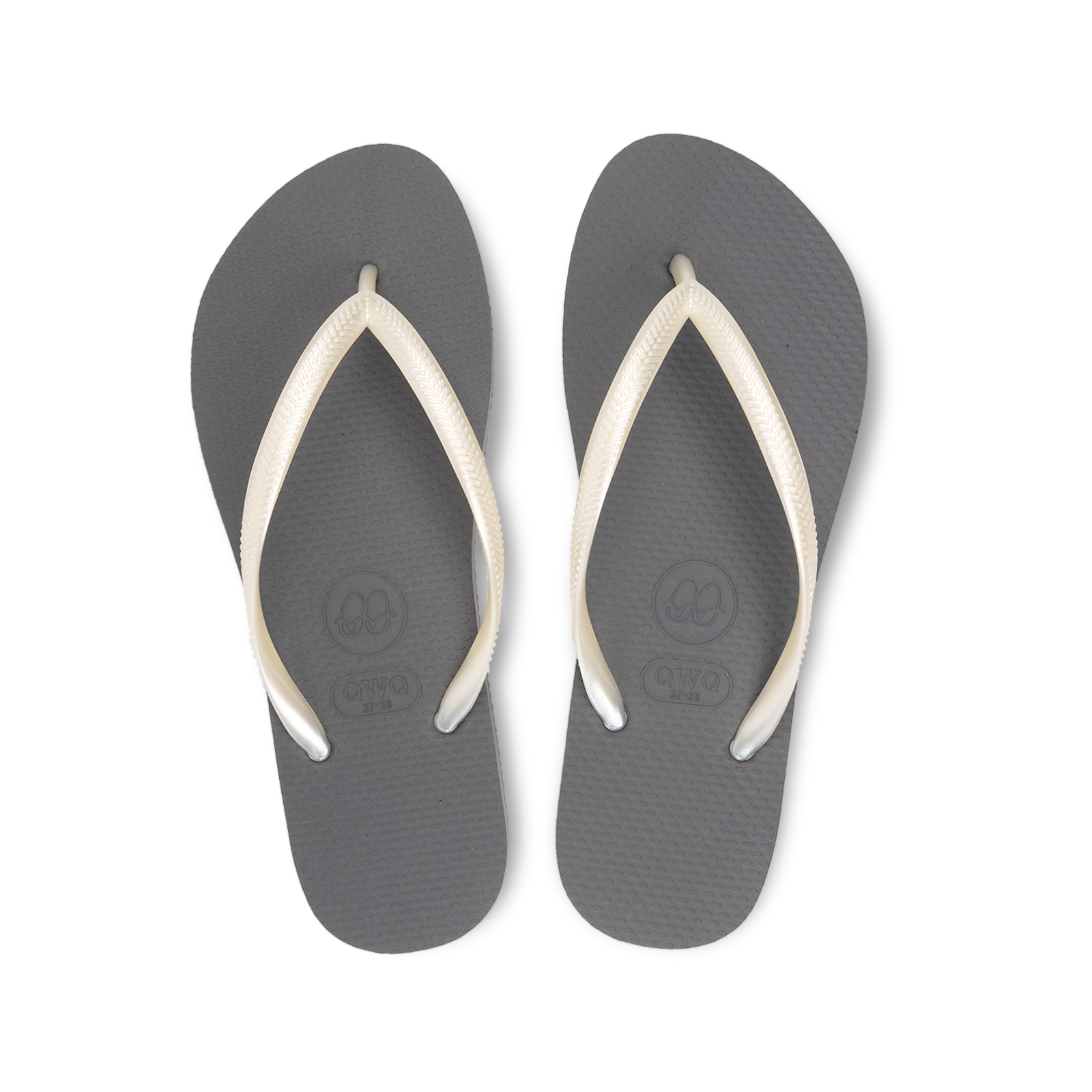 Slim跳色系列 【銀河灰】白鞋帶 女款平底人字夾腳拖