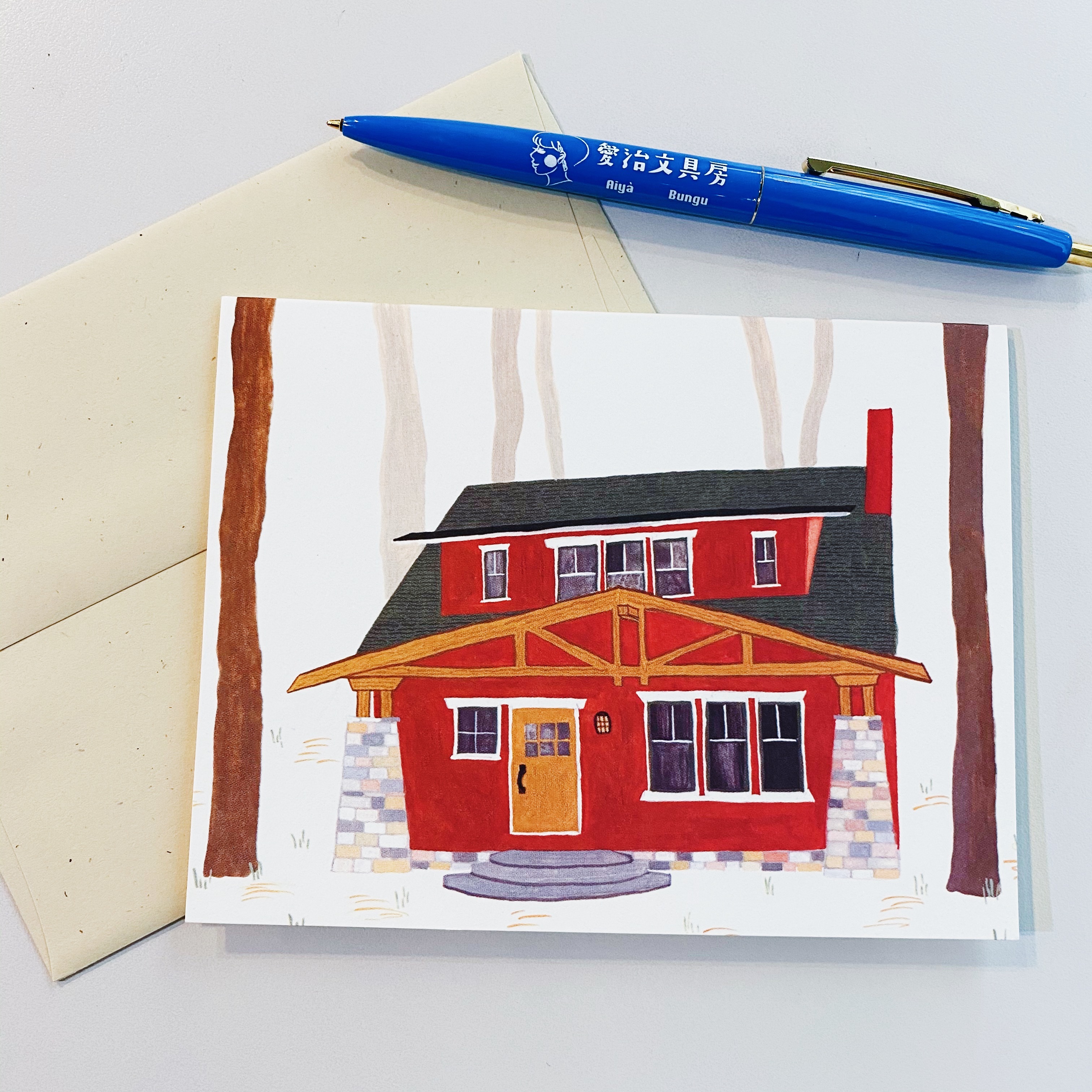 紅色民宿 度假小屋 賀卡 SMALL ADVENTURE