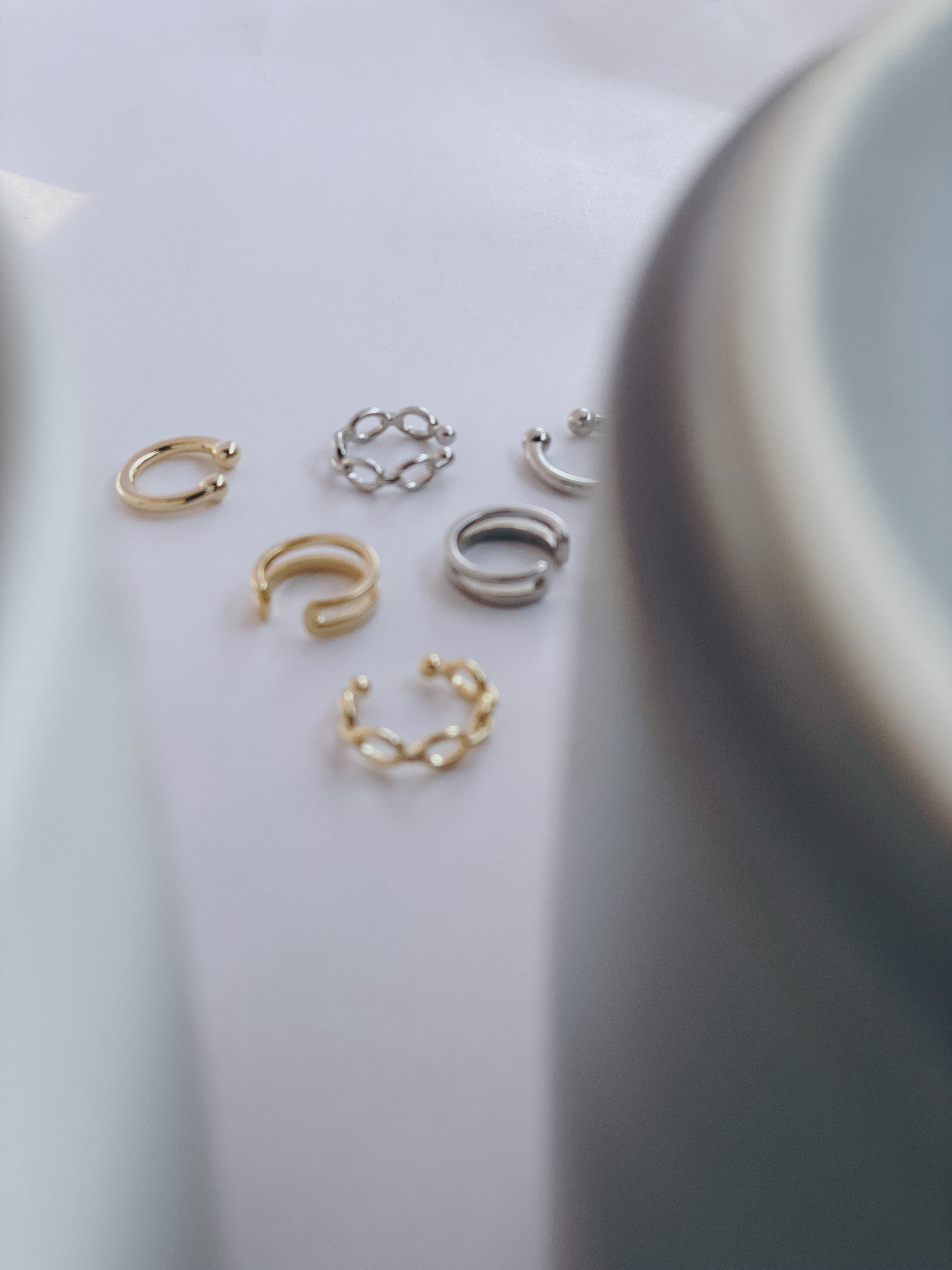 #現貨 (ACCE514) 高級感鍊條耳骨夾組