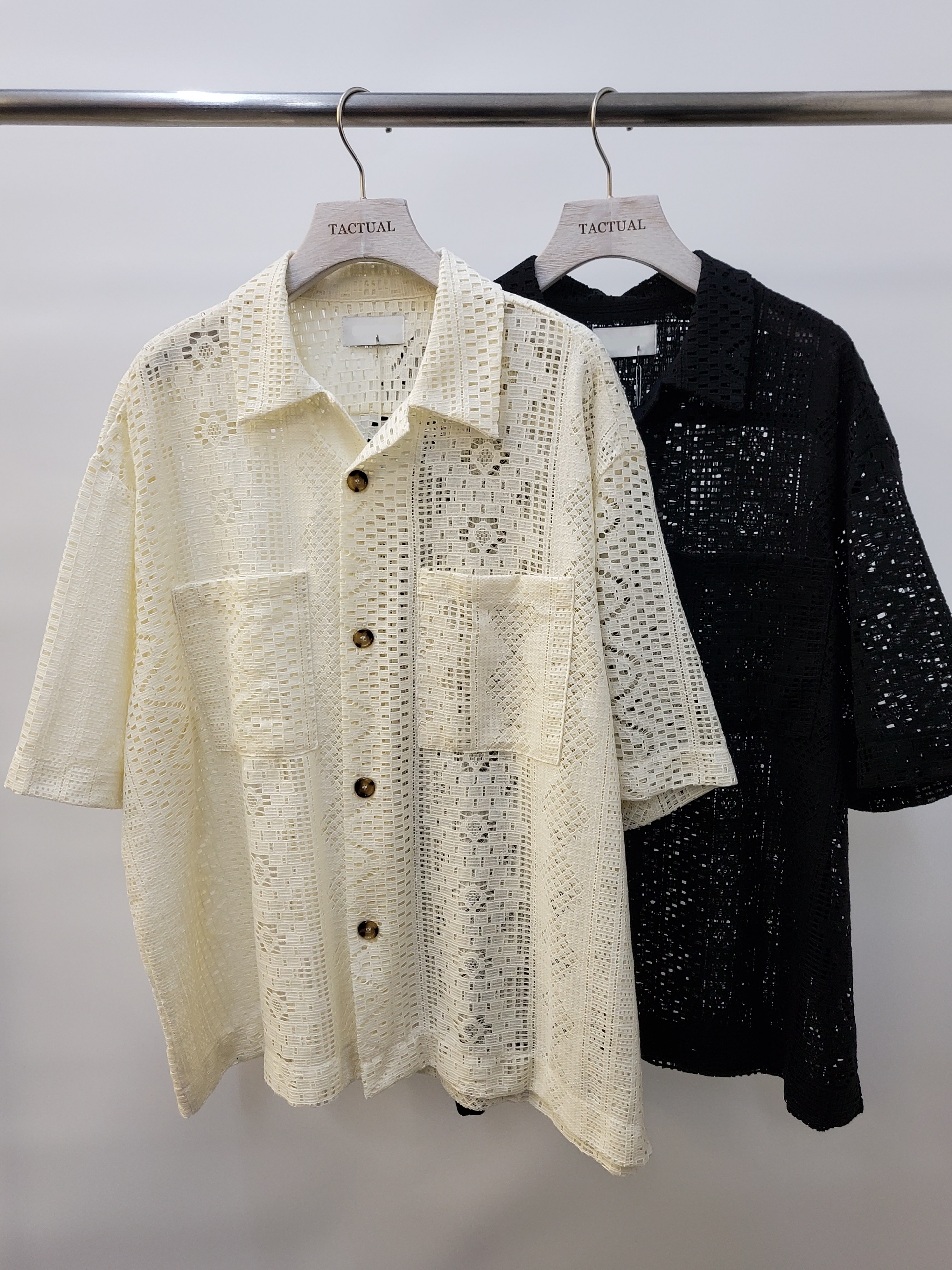 透視喱士圖案短袖恤衫 S1478