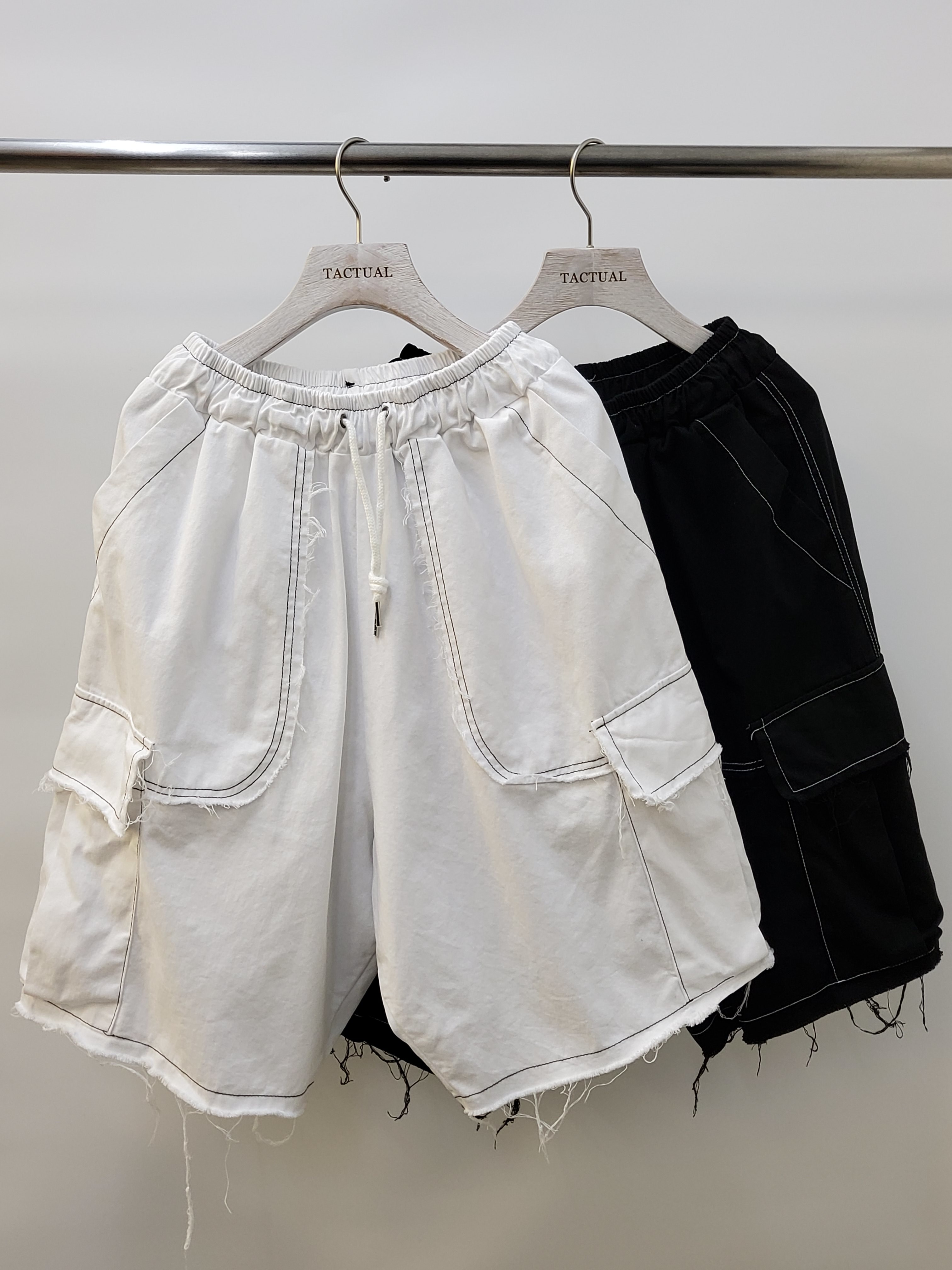 闊身明線休閒短褲 P1092