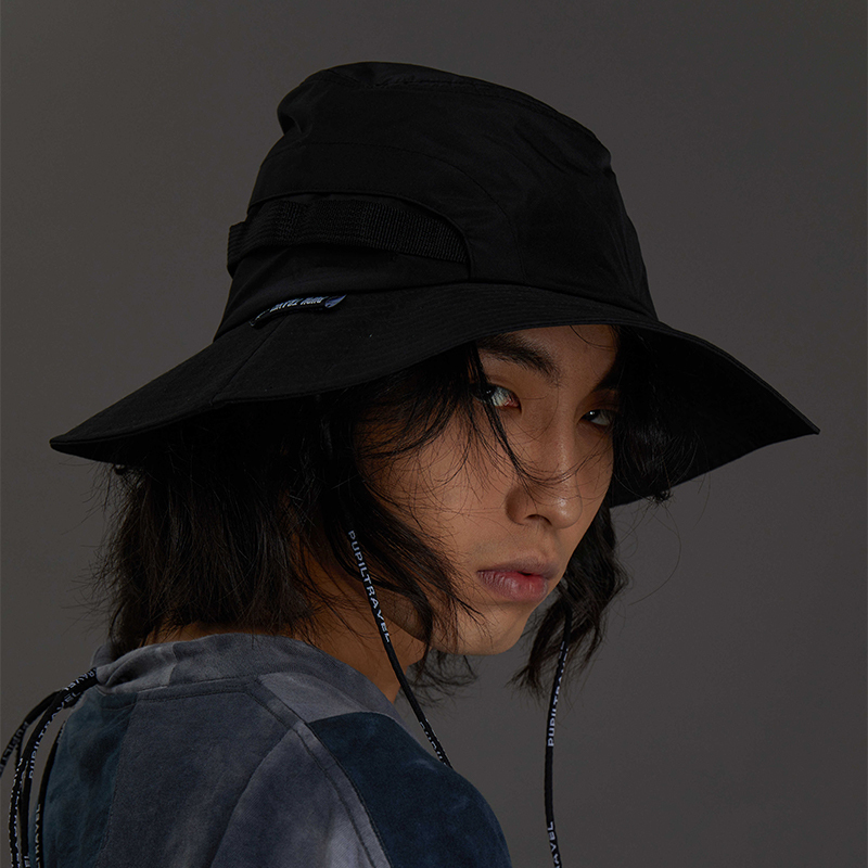PUPILTRAVEL 機能黑白抽繩漁夫帽