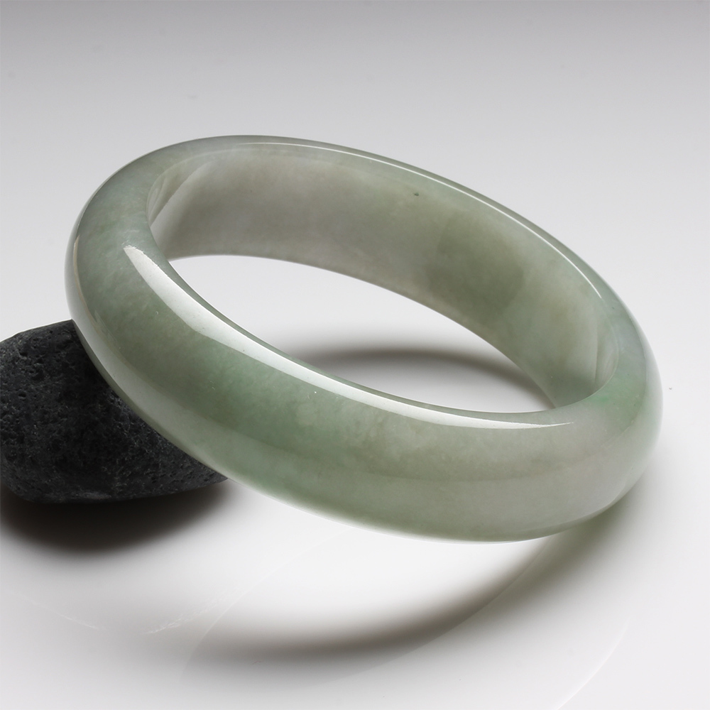 【雅紅珠寶】天然冰糯種綠翡翠玉鐲-寬版-#19-湖光山色-B0120