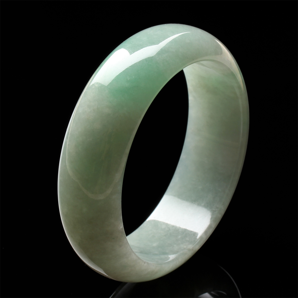 【雅紅珠寶】天然冰糯種綠翡翠手鐲-寬版-#16.5-垂柳依依-B0163