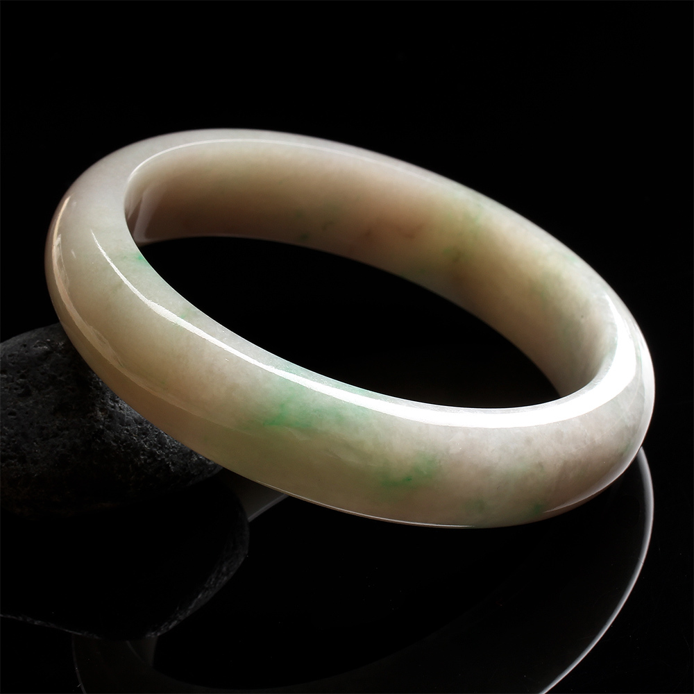 【雅紅珠寶】天然春帶彩翡翠玉鐲-#19-秋波微轉-B0020