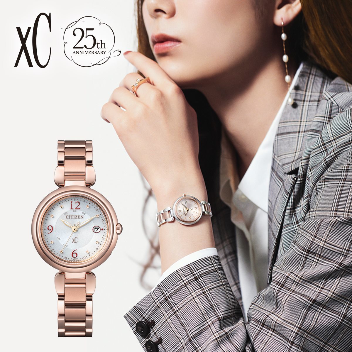 Citizen,星辰錶 XC,citizen 光動能電波鈦金屬女錶,ES9468-51A,citizen xc