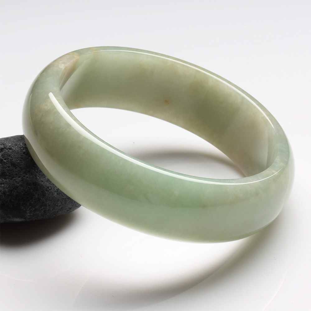 【雅紅珠寶】天然黃翡綠翠冰糯種翡翠玉鐲-寬版#19-湖光山色-B0137