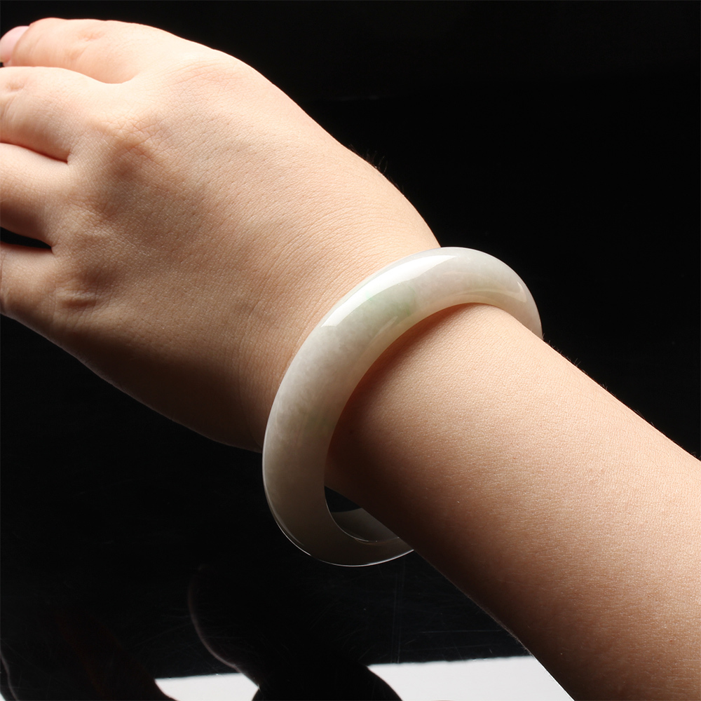 【雅紅珠寶】天然黃翡綠翠冰糯種翡翠手鐲-#18-溫柔可人-B0093