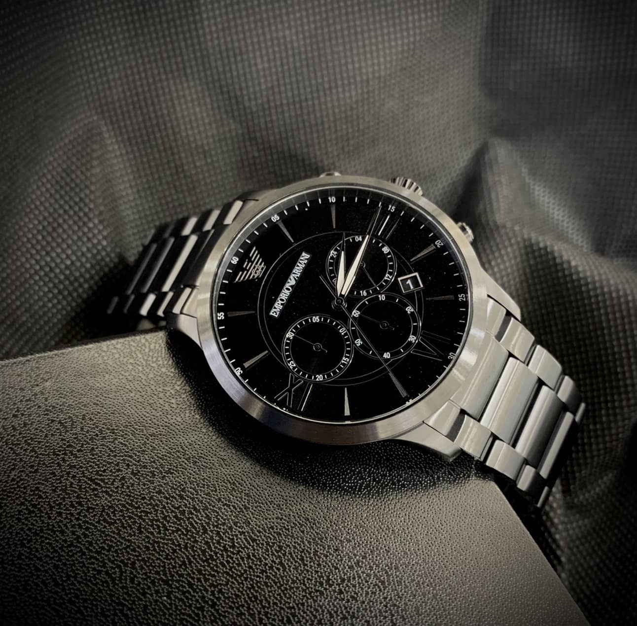 【EMPORIO ARMANI】紳士品格三眼腕錶 AR11349 43mm 現代鐘錶