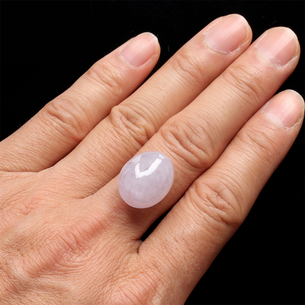 【雅紅珠寶】天然紫蘿蘭翡翠玉蛋面-美不勝收-R0147