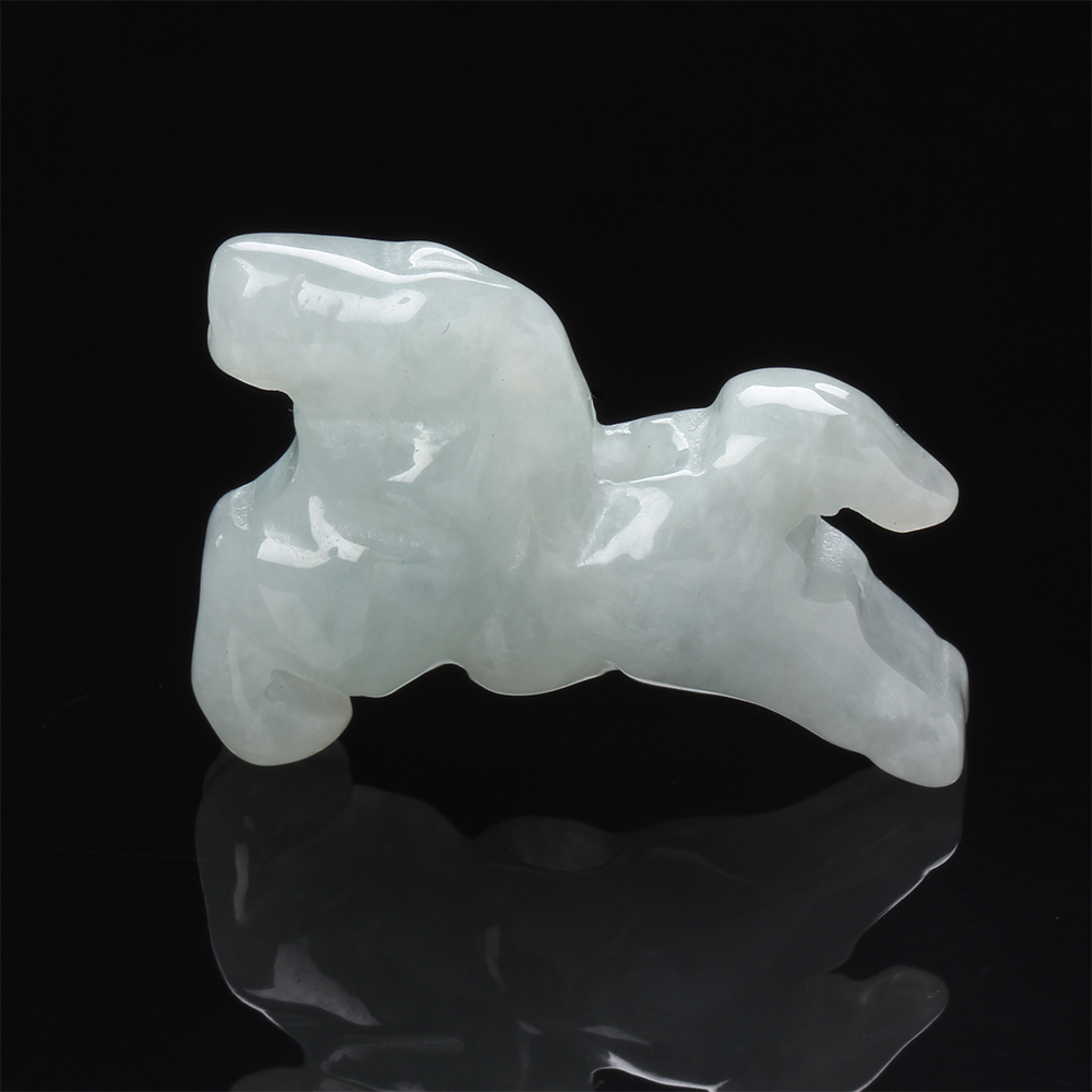 【雅紅珠寶】天然翡翠玉墜子-十二生肖-馬-白馬王子-A0075