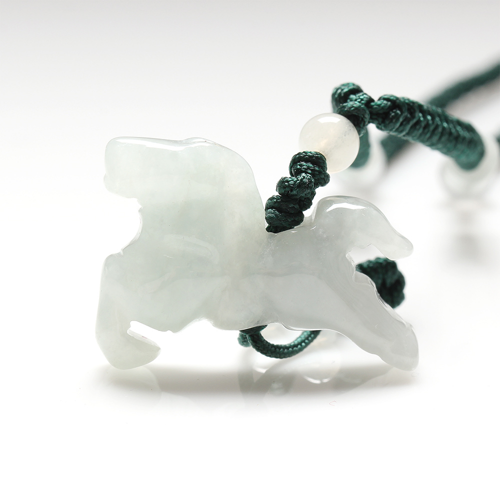 【雅紅珠寶】天然翡翠玉墜子-十二生肖-馬-白馬王子-A0075