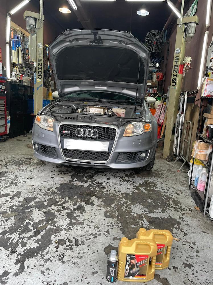 gray 灰色奧迪 Audi RS4 B7 JSC Starex Garage 葵涌 super nano service package 引擎修復 換油套餐