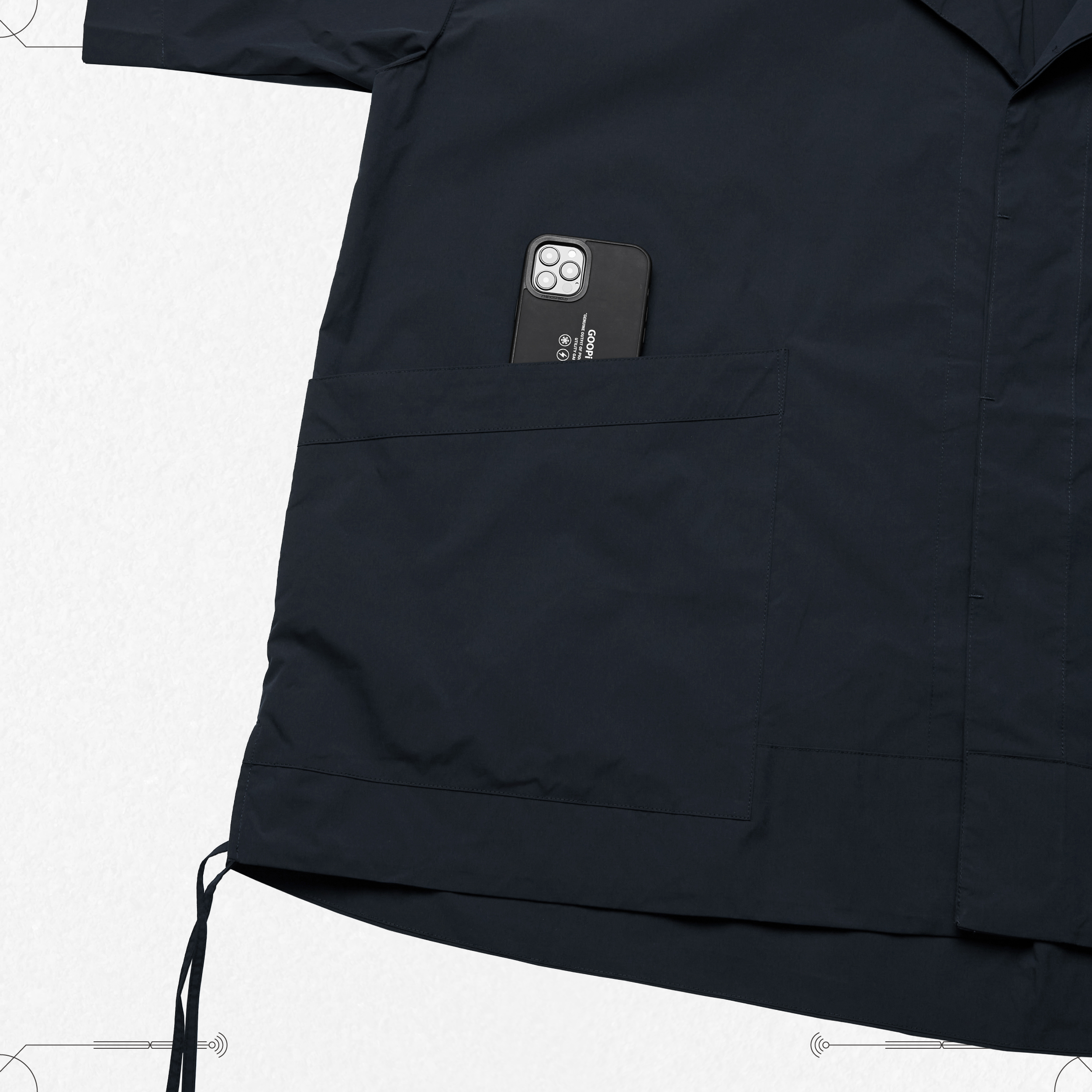 GNV-01” Soft Box Oversized Shirt - Navy