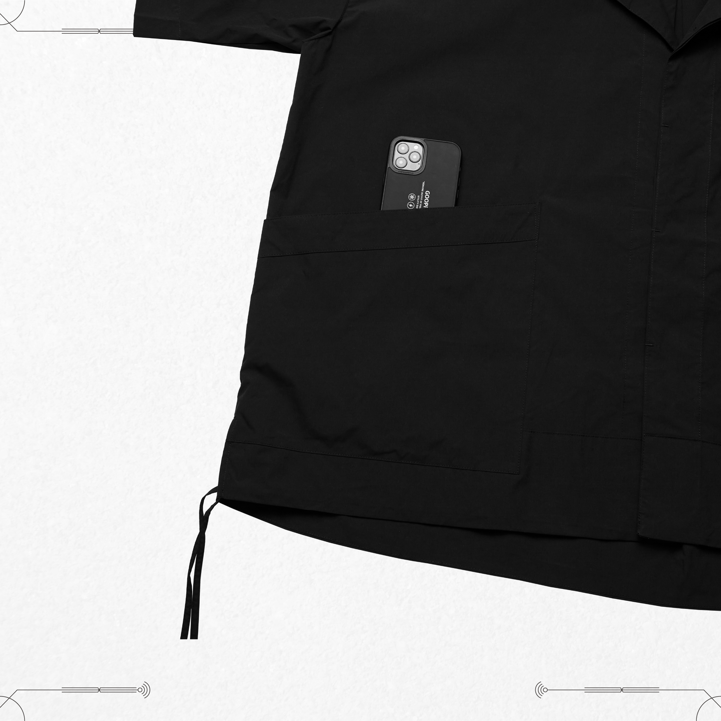 GNV-01” Soft Box Oversized Shirt - Black