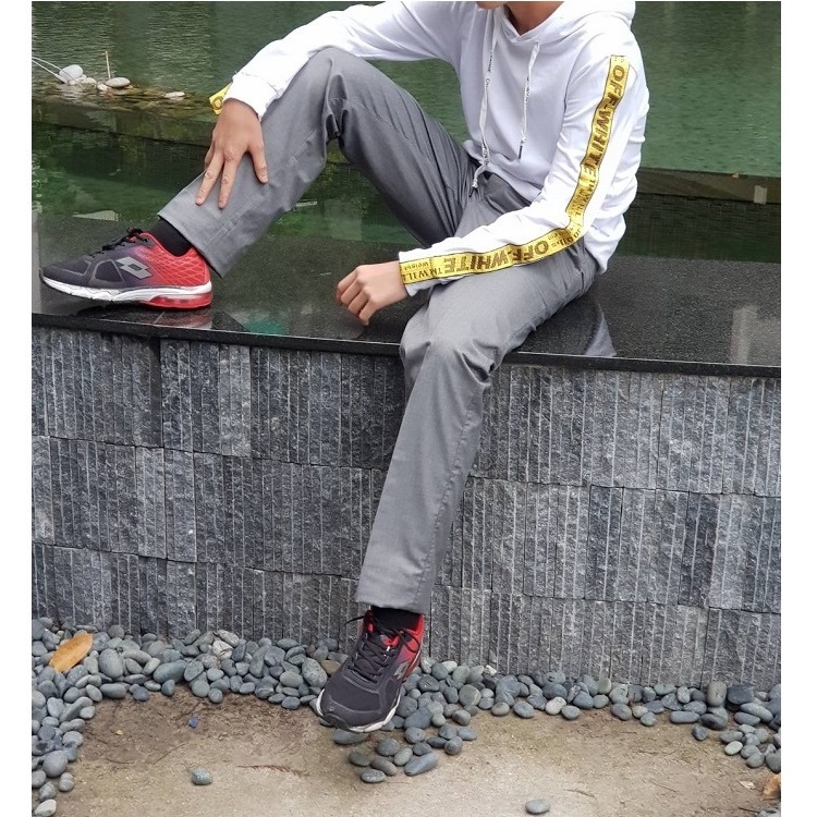 棉質-立體細格紋 打摺高腰直筒休閒褲 28~43吋 免費修改褲長