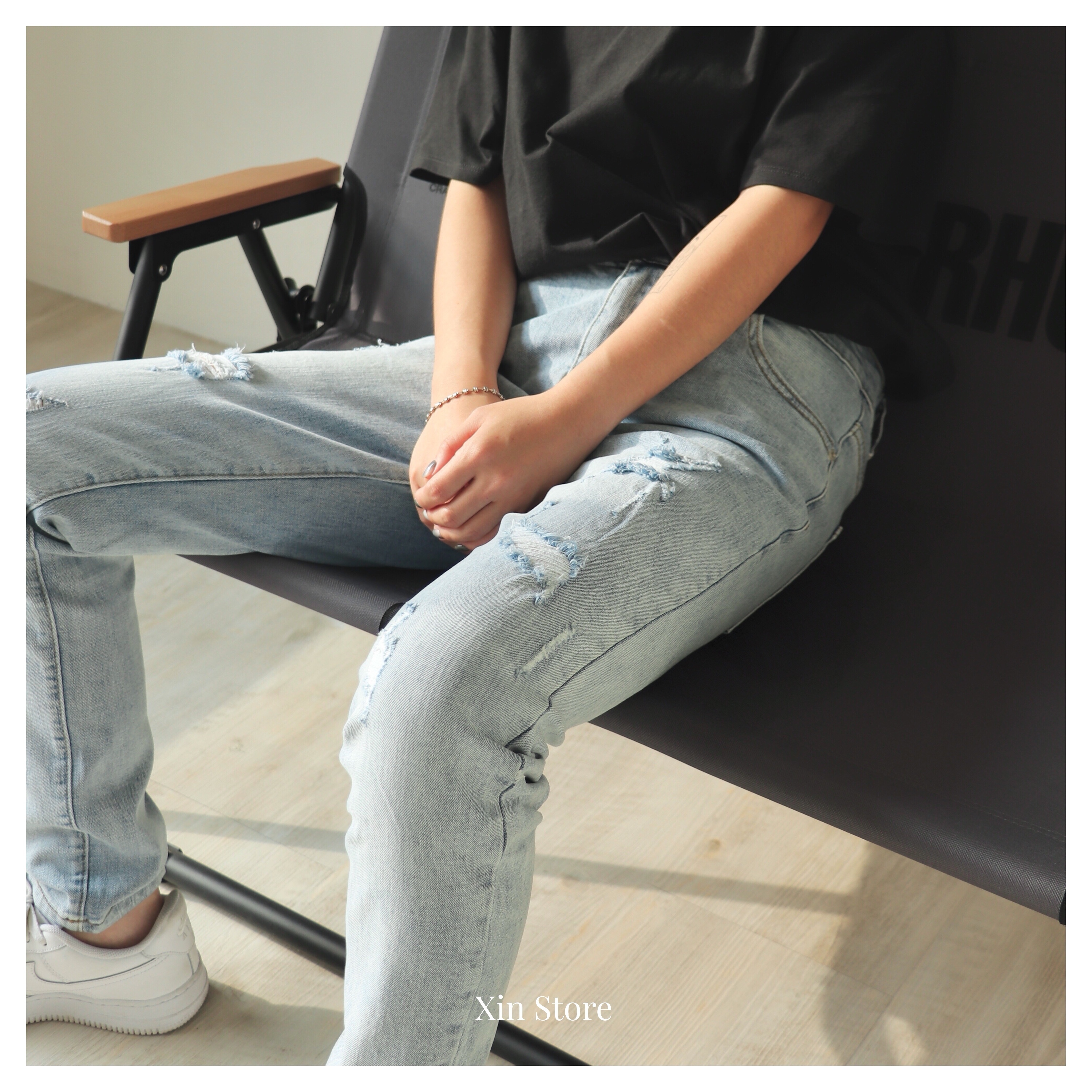 【現貨】Crossdenim 直筒 刷破 刷色 長褲 牛仔褲