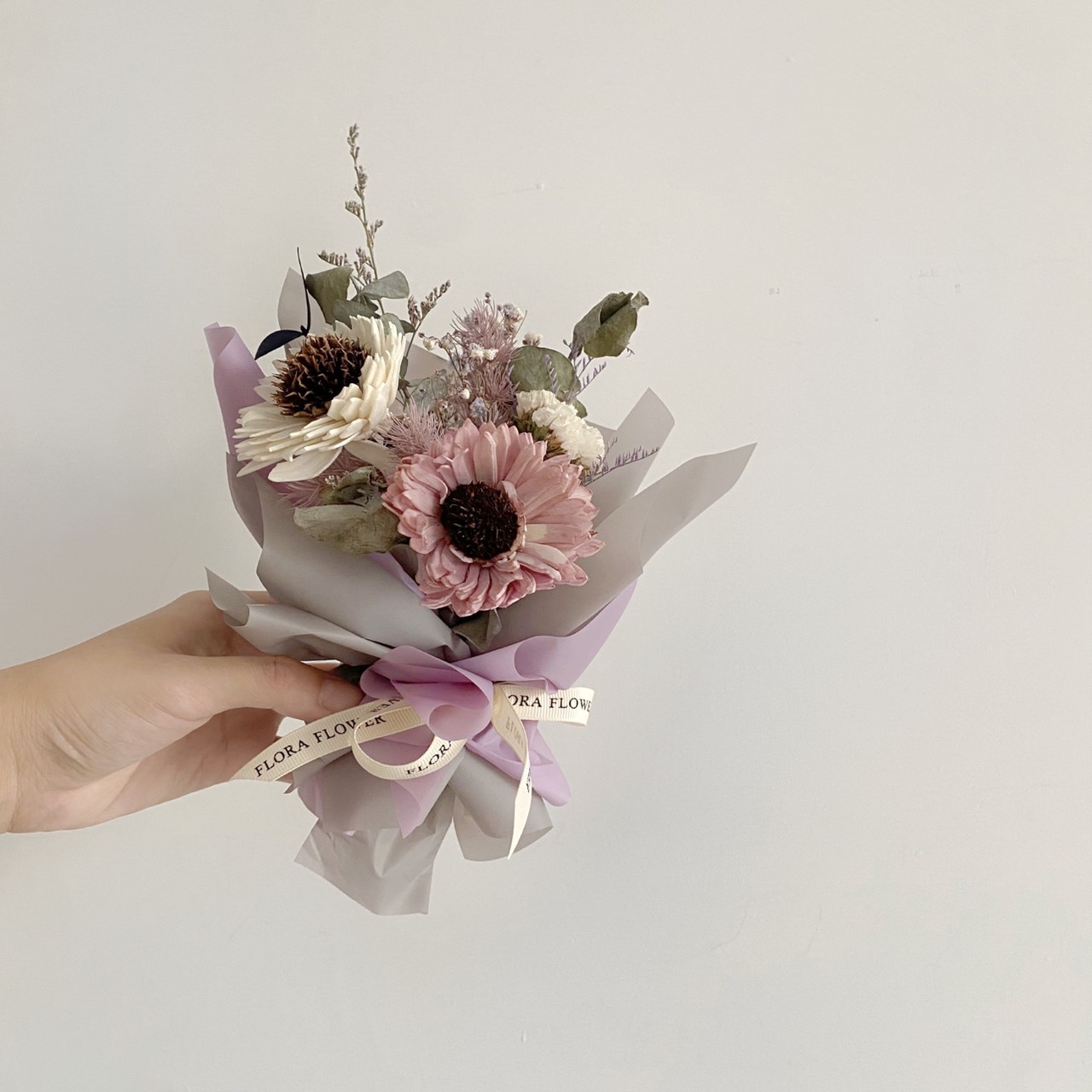 小巧胖丁花束-冷色系列