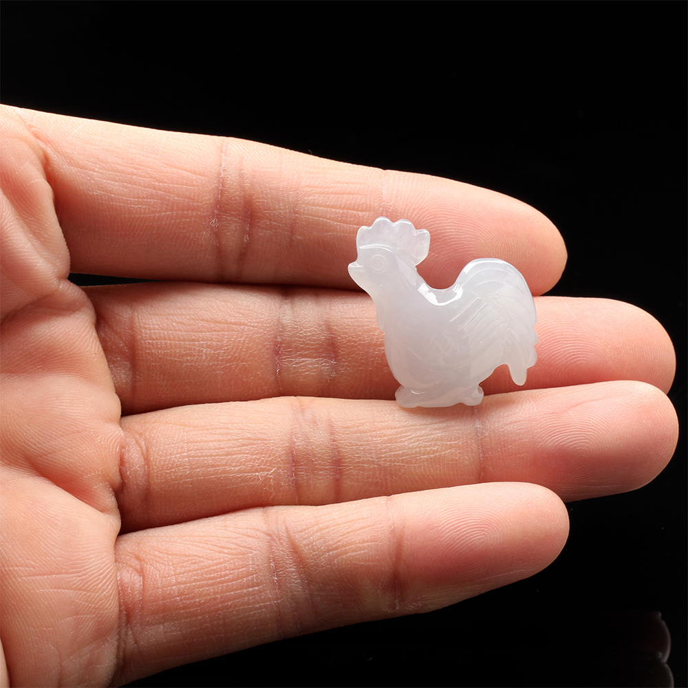 【雅紅珠寶】天然冰糯種翡翠玉項鍊-十二生肖-雞-掌握先雞-A0081