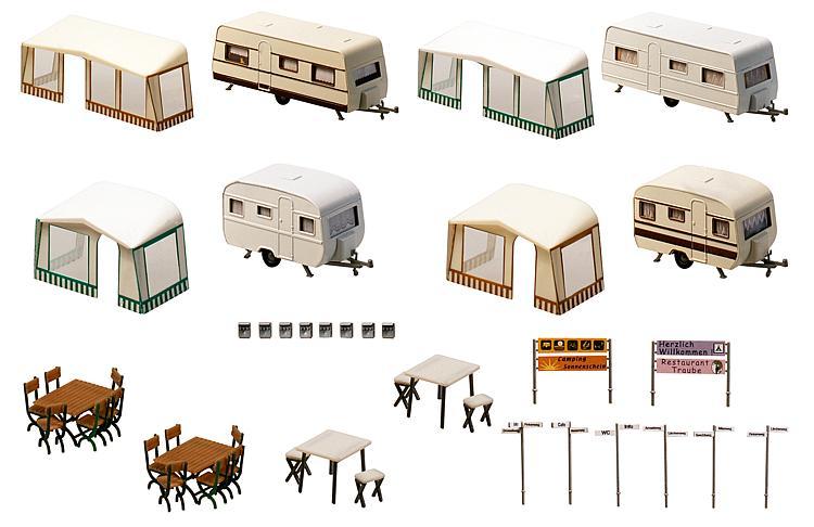 Faller 130503 HO規 Set of camping caravans 露營設備
