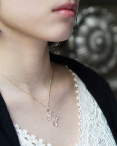 HARIO-LWF飾品-10K包金十字花項鍊