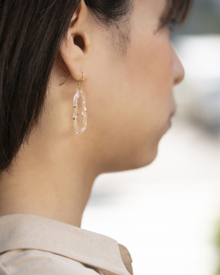 HARIO-LWF-手工玻璃耳環 / 雙子