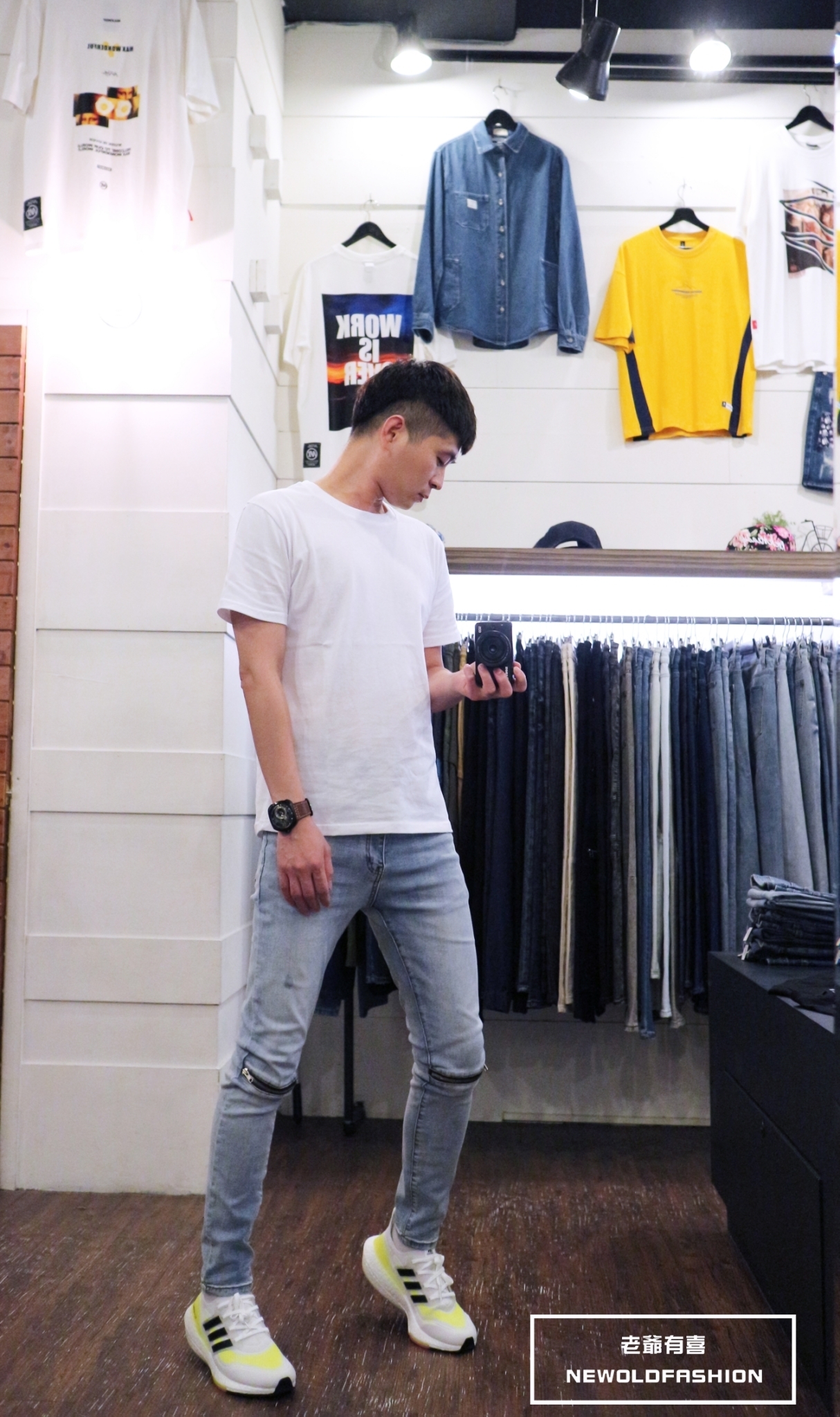 合身窄管小直筒褲