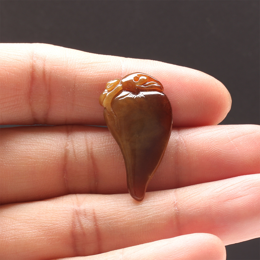 【雅紅珠寶】天然辣椒紅翡翠玉項鍊-蝙蝠-辣椒-福在眼前-N0132