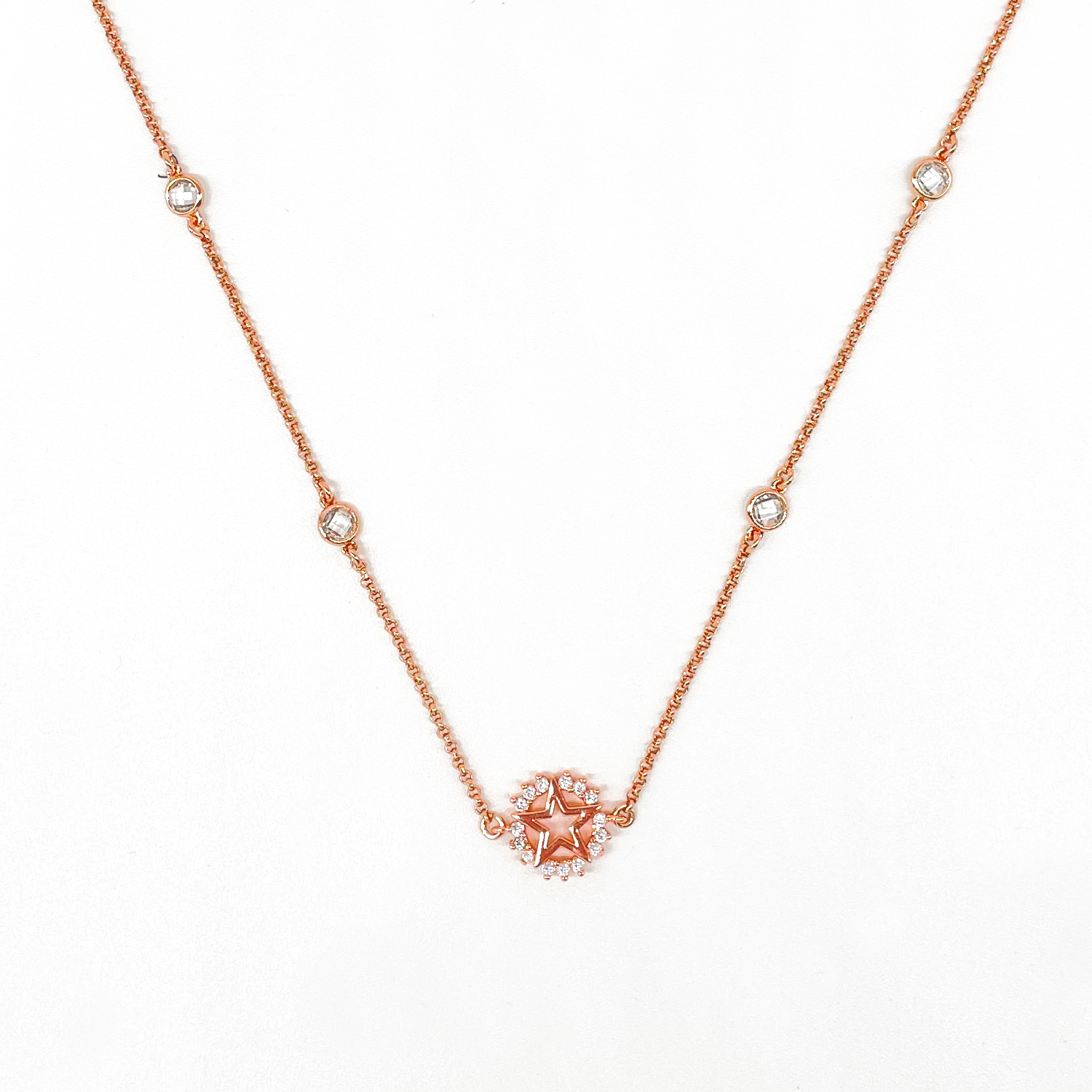 Crystal Starry Necklace (Rose Gold)