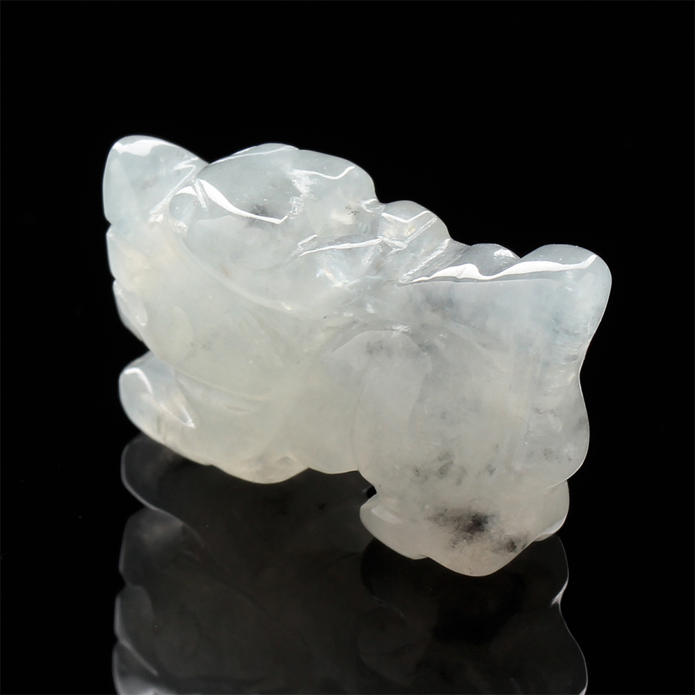 【雅紅珠寶】天然冰種白翡翠玉項鍊-十二生肖-龍-飛龍在天-A0036