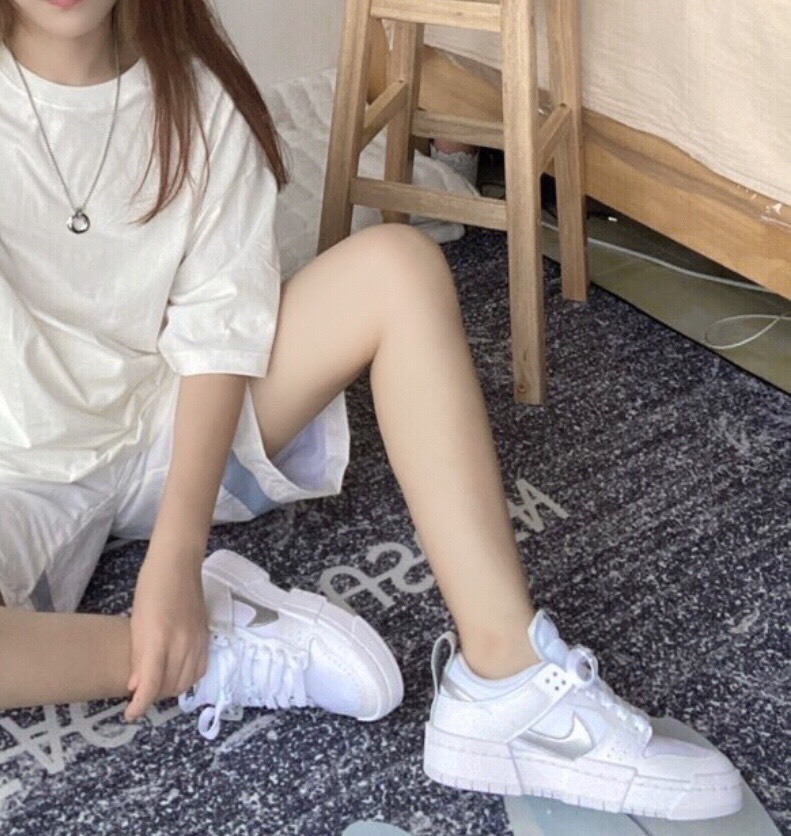 NIKE DUNK LOW DISRUPT "White Silver" 白銀 解構女鞋 (DJ6226100)