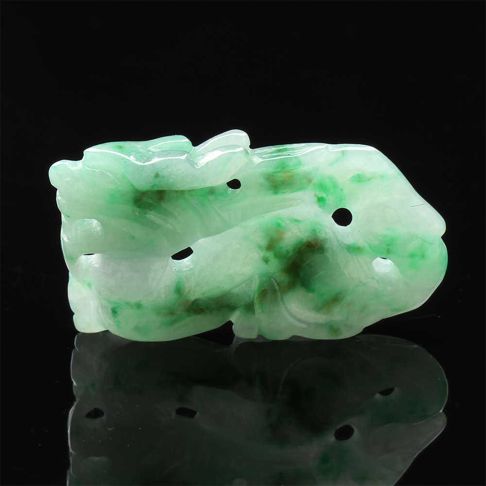 【雅紅珠寶】天然正陽綠翡翠玉項鍊-十二生肖-龍-飛龍在天-A0089