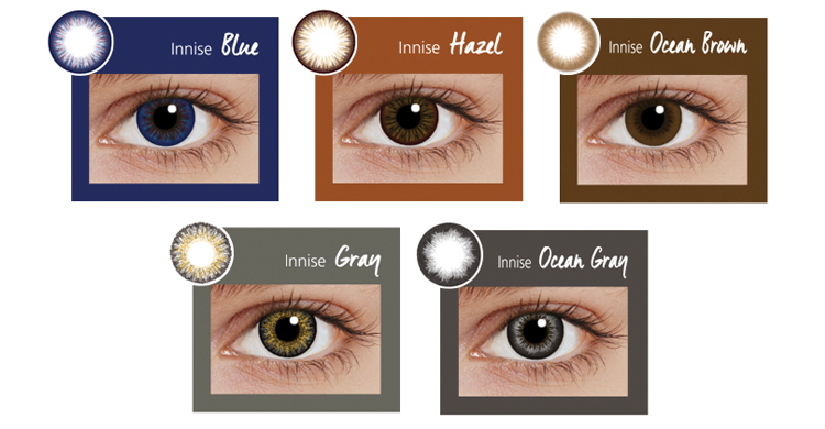 Silkon Innise Series 1 Month Color Contact lens 14.2mm 2pcs/box Silicone Hydrogel lens ( Innise ocean grey , ocean brown , grey)