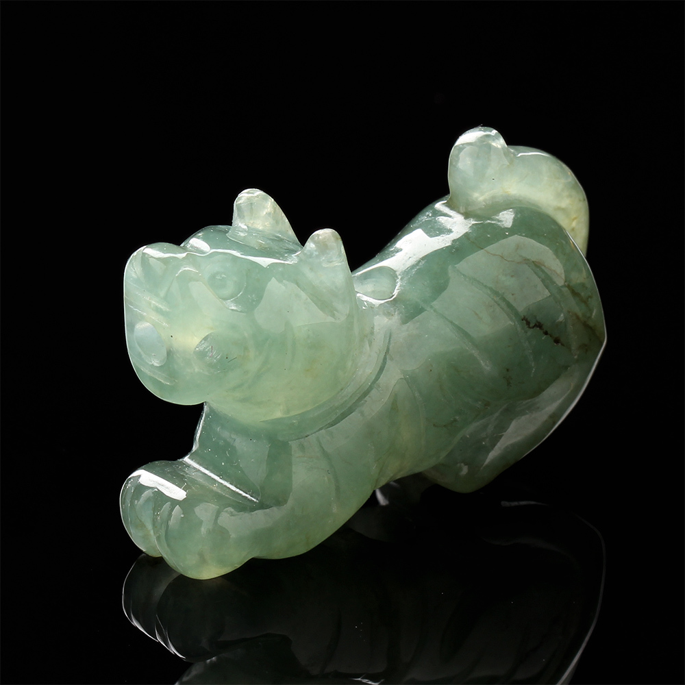 【雅紅珠寶】天然綠翡翠玉項鍊-十二生肖-虎-如虎添翼-A0079