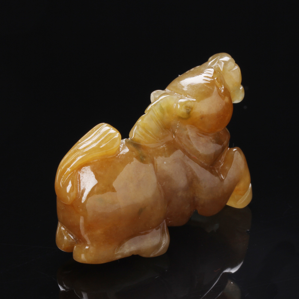 【雅紅珠寶】天然紅翡翠項鍊玉墜子-十二生肖-馬-一馬當先-A0060