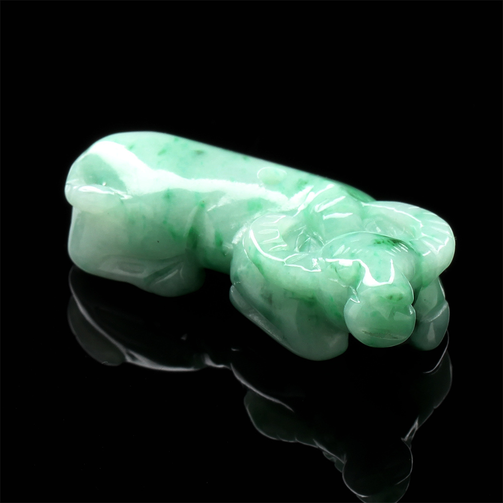 【雅紅珠寶】天然綠翡翠玉項鍊-十二生肖-牛-氣狀如牛-A0068