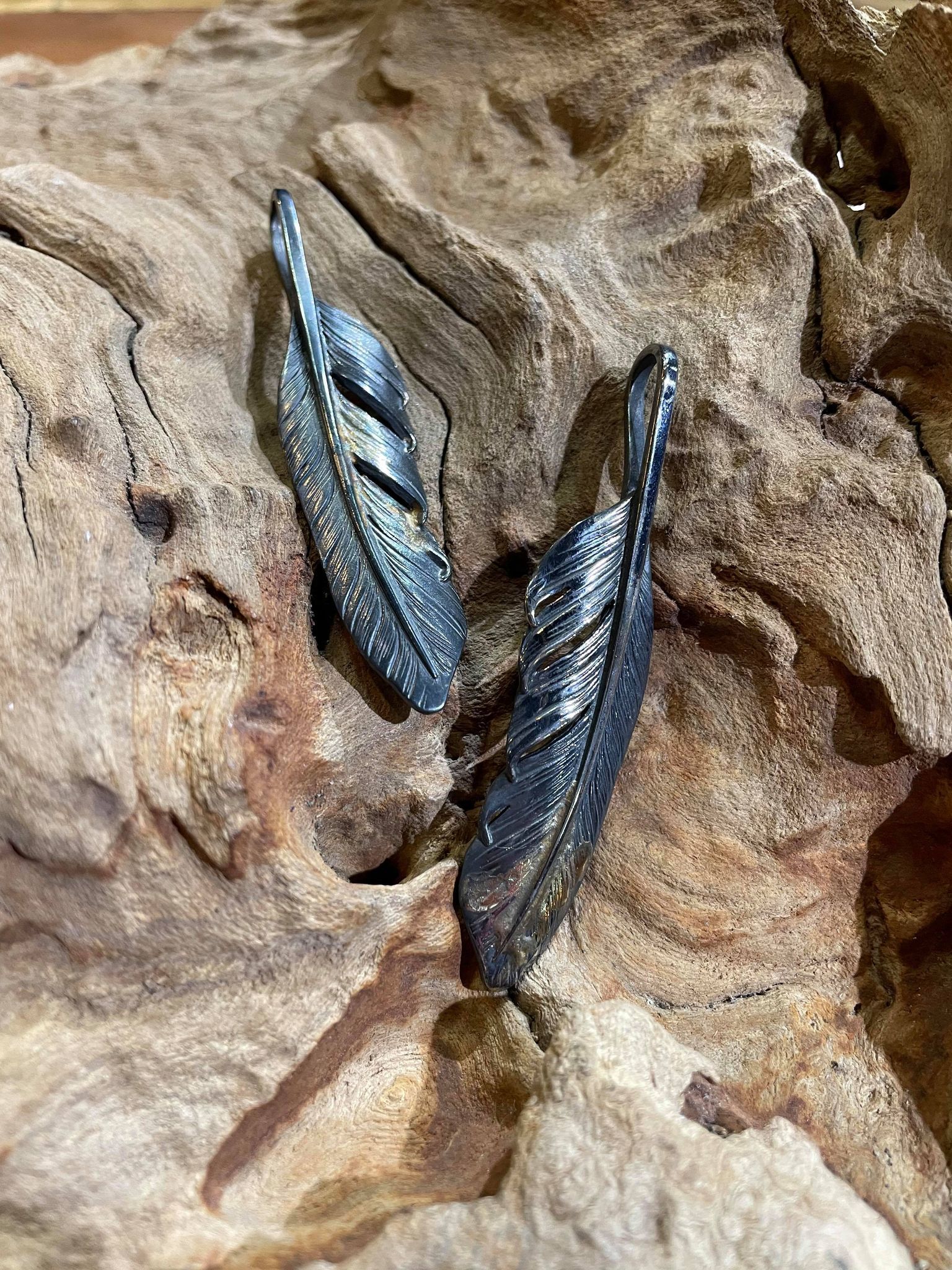 *Black Venom Jewelry- Freedom & Prayer L(7cm) 18K鎏金硫化羽毛