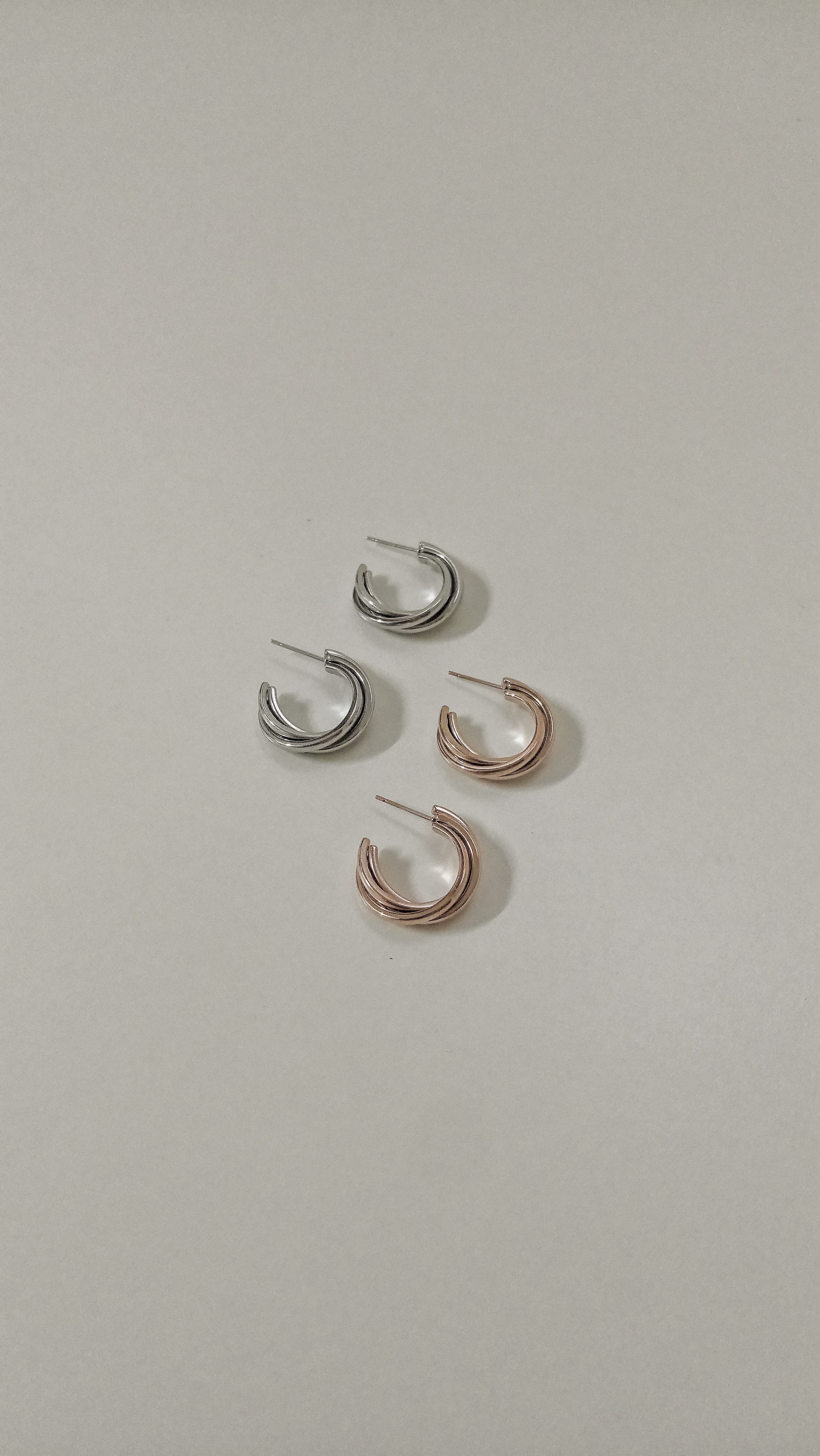 #現貨 #正韓飾品 (ACCE101) 鋼耳環 三環圈圈耳環