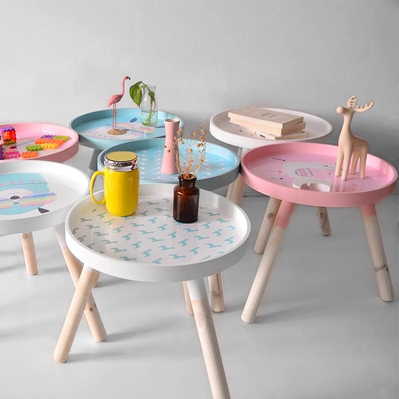 卡通貼面圓形小桌